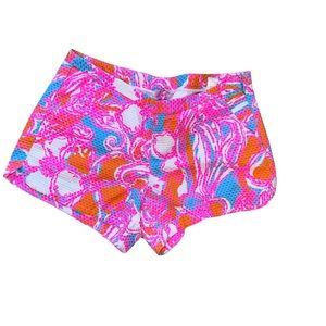 Lilly Pulitzer 4” Adie Shorely Blue Feeling Tanked Cotton Pique Shorts size 6